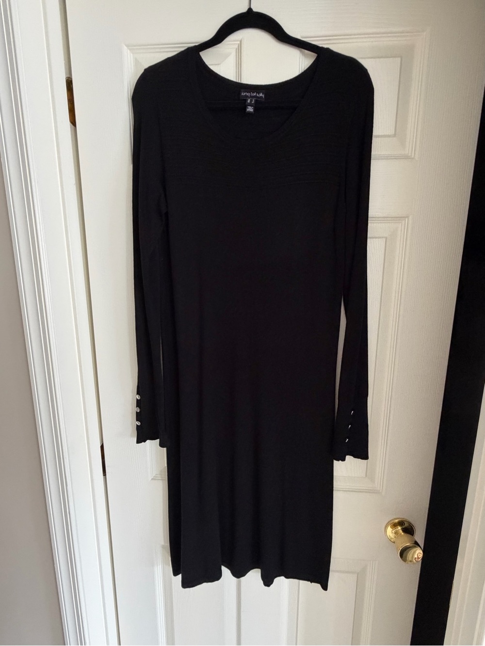 long tall sally Black Long-Sleeve Knit Midi Dress